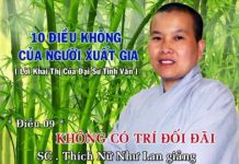 10 Điều Không Của Người Xuất Gia – Không Có Trí Đối Đãi – Thích Nữ Như Lan 10 dieu khong cua nguoi xuat gia 1