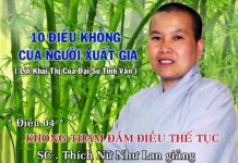 10 Điều Không Của Người Xuất Gia – Không Tham Đắm Điều Thế Tục – Thích Nữ Như Lan 10 dieu khong cua nguoi xuat gia