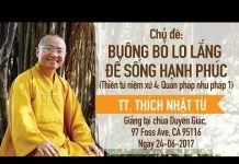Buông Bỏ Lo Lắng Để Sống Hạnh Phúc Hơn – Thích Nhật Từ buong bo lo lang de song hanh ph