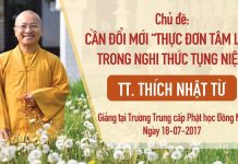 Cần Đổi Mới Thực Đơn Tâm Linh Trong Nghi Thức Tụng Niệm – Thích Nhật Từ can doi moi thuc don tam linh tr