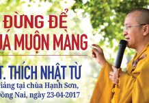 Đừng Để Quá Muộn Màng – Thích Nhật Từ dung de qua muon mang thich nhat