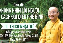 Không Nhìn Lỗi Người Và Cách Đối Diện Chỉ Trích – Thích Nhật Từ khong nhin loi nguoi va cach doi