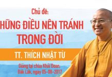 Những Điều Nên Tránh Trong Đời – Thích Nhật Từ nhung dieu nen tranh trong doi t
