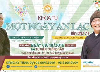 Mời Đăng Ký Tham Gia Khóa Tu Một Ngày An Lạc Lần Thứ 71 Mời Đăng Ký Tham Gia Khóa Tu Một Ngày An Lạc Lần Thứ 71