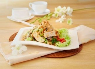 Miến và rau đậu xào chay Miến và rau đậu xào chay