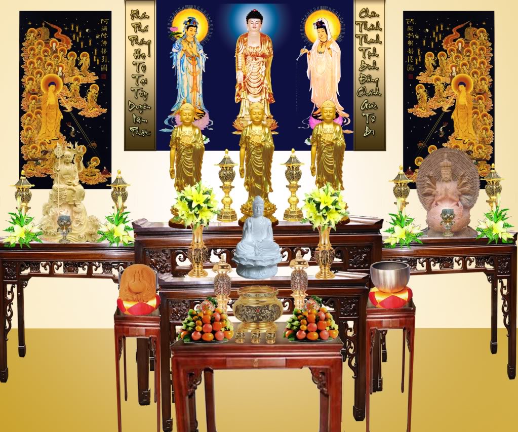Lập bàn thờ Phật tại gia trang nghiêm
Nếu bạn mong muốn tạo ra một không gian trang nghiêm và tối giản, lập bàn thờ Phật tại gia trang nghiêm là sự lựa chọn hoàn hảo. Hình ảnh lập bàn thờ Phật tại gia trang nghiêm như một sự tỏa sáng tinh thần sẽ khiến bạn cảm thấy an yên và đầy niềm tin.