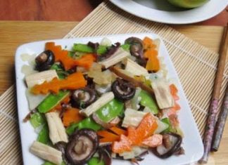 Phù trúc chay xào rau củ Phù trúc chay xào rau củ