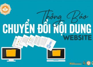 Thông Báo Chuyển Đổi Nội Dung Website
