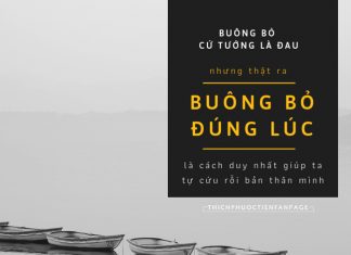 Đã đến lúc buông bỏ để đón nhận hạnh phúc mới.