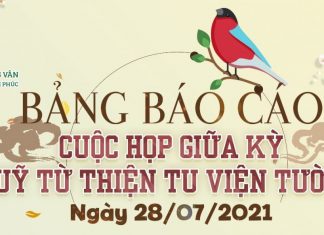 Bảng báo cáo cuộc họp giữa kỳ của Quỹ Từ Thiện Tu Viện Tường Vân (28/07/2021) hop bao cao
