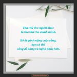 Tha thứ cho người khác là cởi trói cho chính mình tha thu