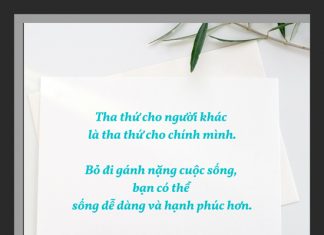 Tha thứ cho người khác là cởi trói cho chính mình tha thu