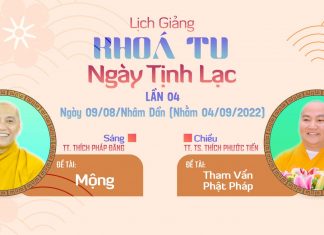 Lịch giảng Khoá tu Ngày tịnh lạc lần 04 lan04