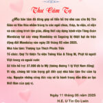 Thư Cảm Tạ Từ Chính Phủ Myanmar THU CAM TA TU MYANMAR