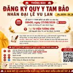 ĐĂNG KÝ QUY Y TAM BẢO NHÂN ĐẠI LỄ VU LAN PL.2570 – DL.2026 đăng ký quy y lễ vu lan